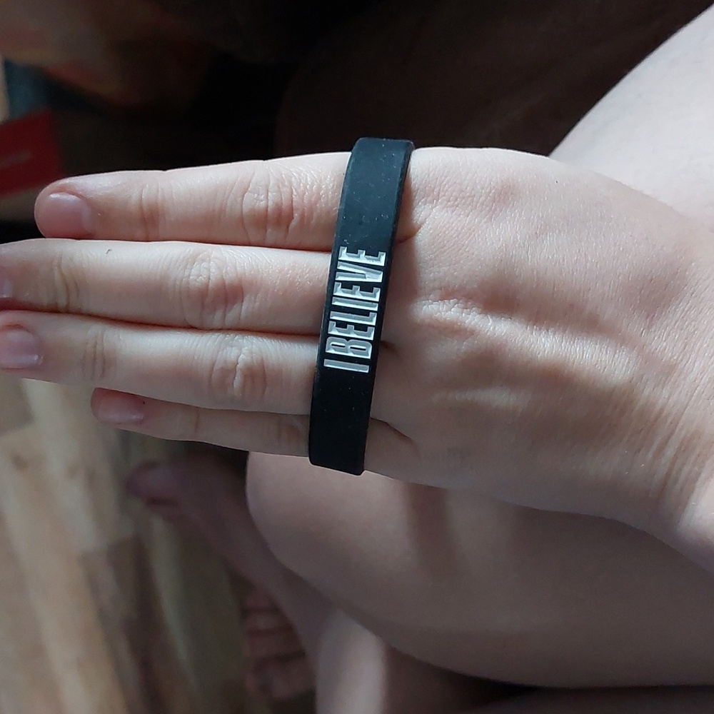 1$ add on 🌟 I believe rubber bracelet